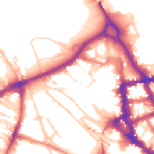 Daytime road noise heatmap for CA3 8SY