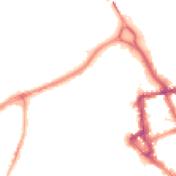 Night-time road noise heatmap for CA3 8SY