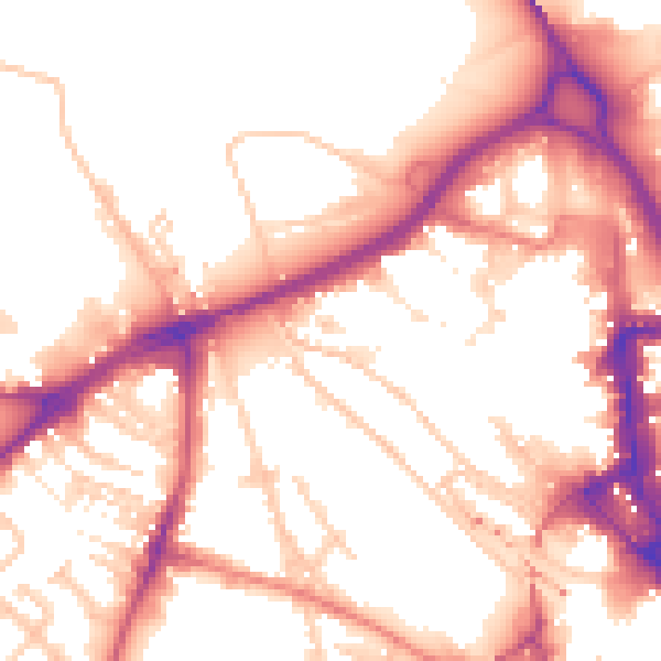 Daytime road noise heatmap for CA3 8TX