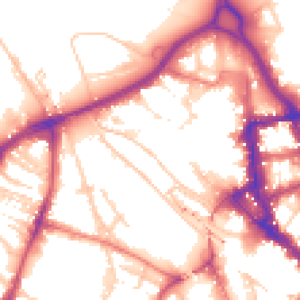 Daytime road noise heatmap for CA3 8TZ