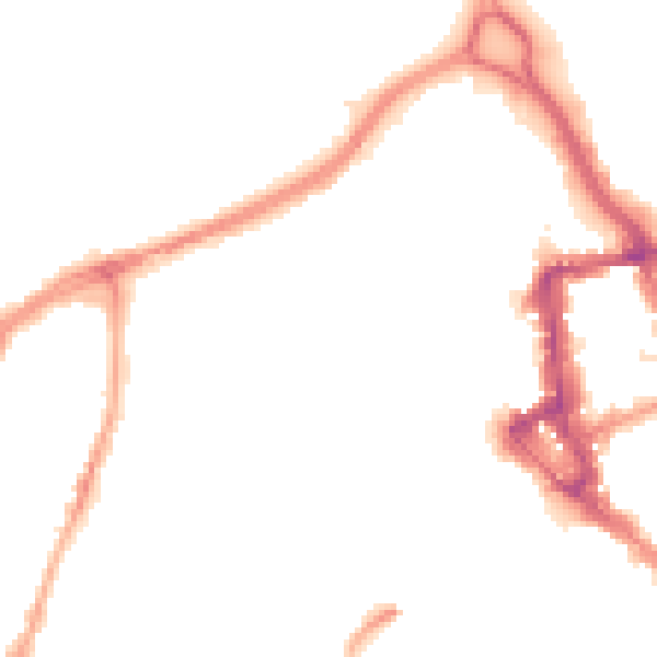 Night-time road noise heatmap for CA3 8TZ