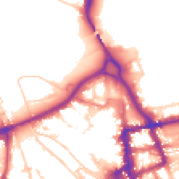 Daytime road noise heatmap for CA3 8UY