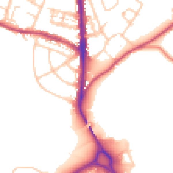 Daytime road noise heatmap for CA3 9AL