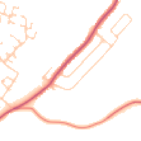 Daytime road noise heatmap for CA3 9AQ