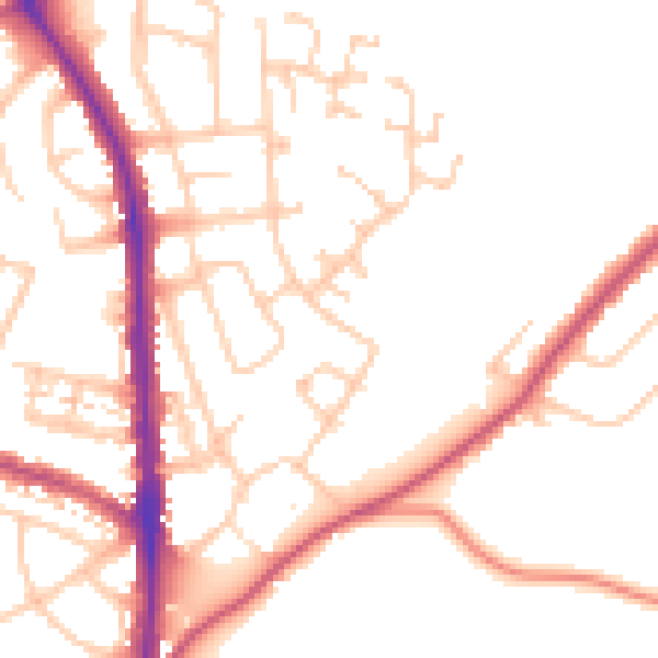 Daytime road noise heatmap for CA3 9BE