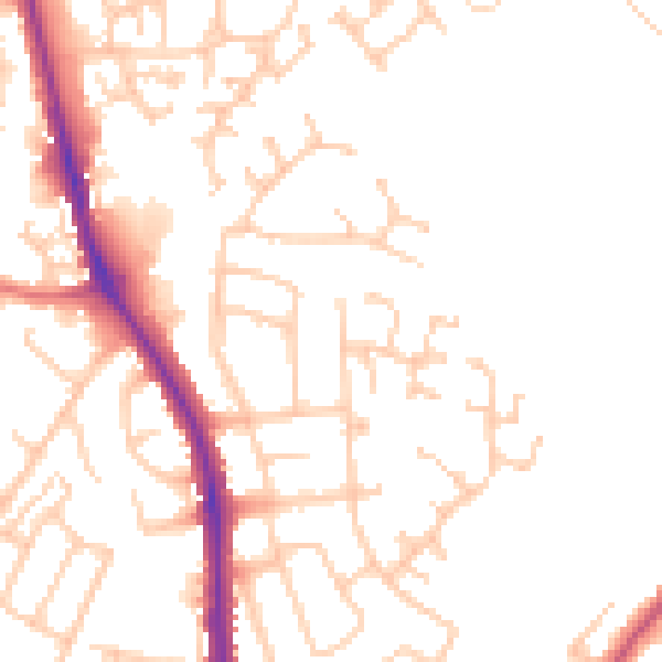 Daytime road noise heatmap for CA3 9BN