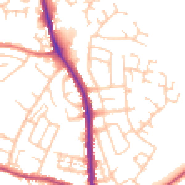 Daytime road noise heatmap for CA3 9BU