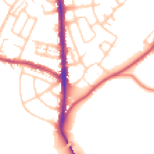Daytime road noise heatmap for CA3 9DN