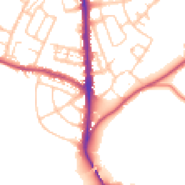 Daytime road noise heatmap for CA3 9DQ