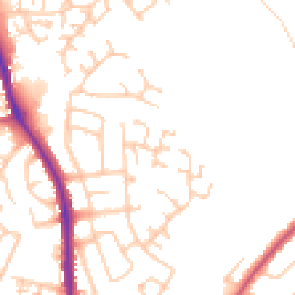 Daytime road noise heatmap for CA3 9FB