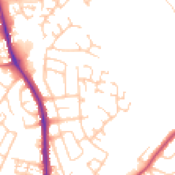 Daytime road noise heatmap for CA3 9FD