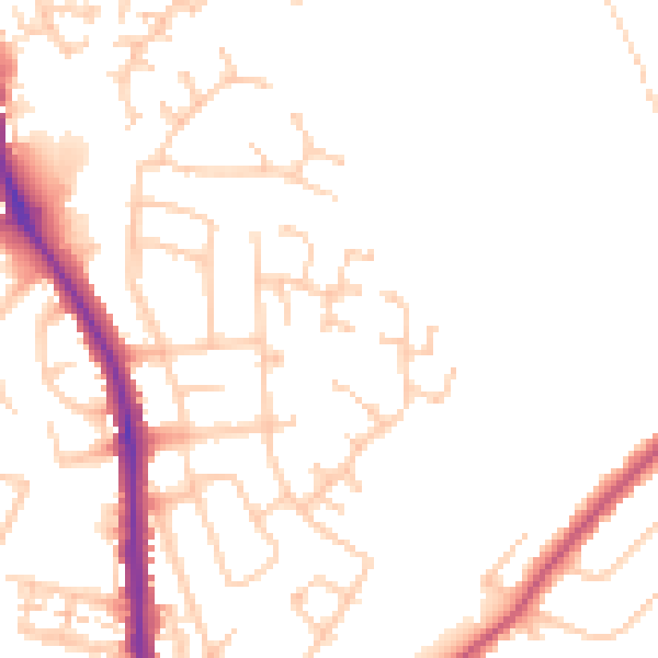 Daytime road noise heatmap for CA3 9FE