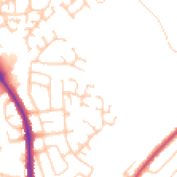 Daytime road noise heatmap for CA3 9FF