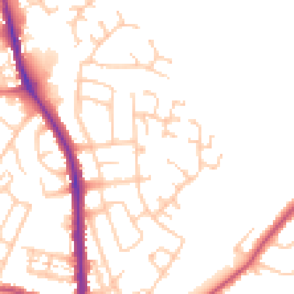 Daytime road noise heatmap for CA3 9FH