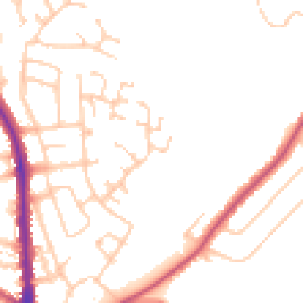 Daytime road noise heatmap for CA3 9FL