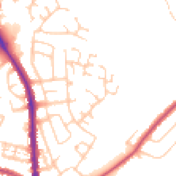 Daytime road noise heatmap for CA3 9FN
