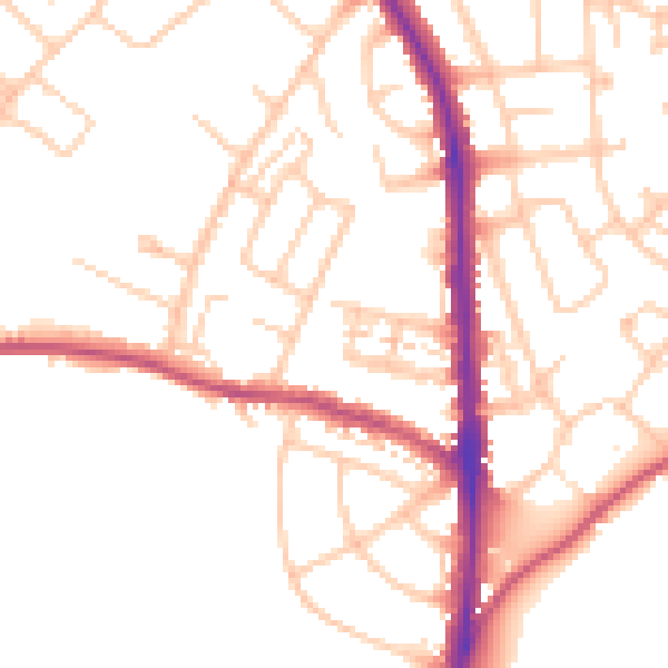 Daytime road noise heatmap for CA3 9HP