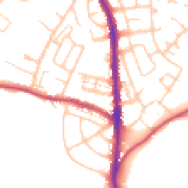 Daytime road noise heatmap for CA3 9HZ