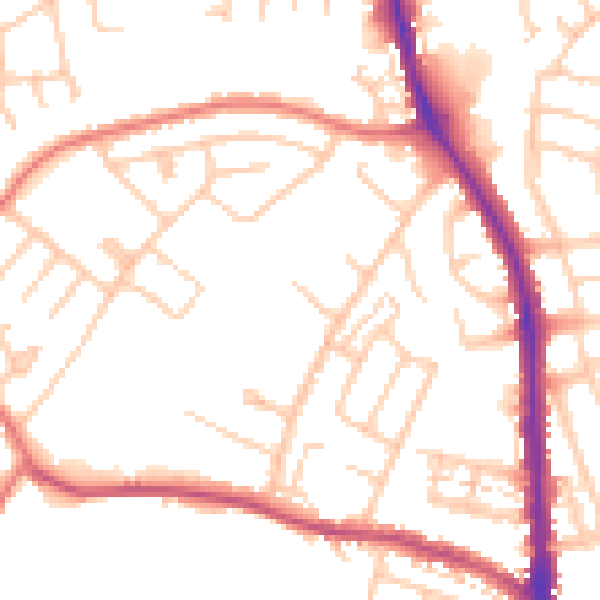 Daytime road noise heatmap for CA3 9JL