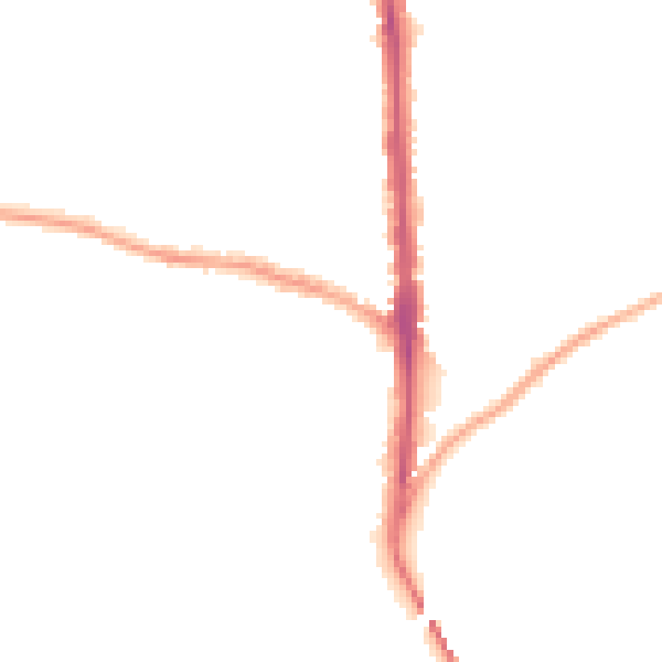 Night-time road noise heatmap for CA3 9NP