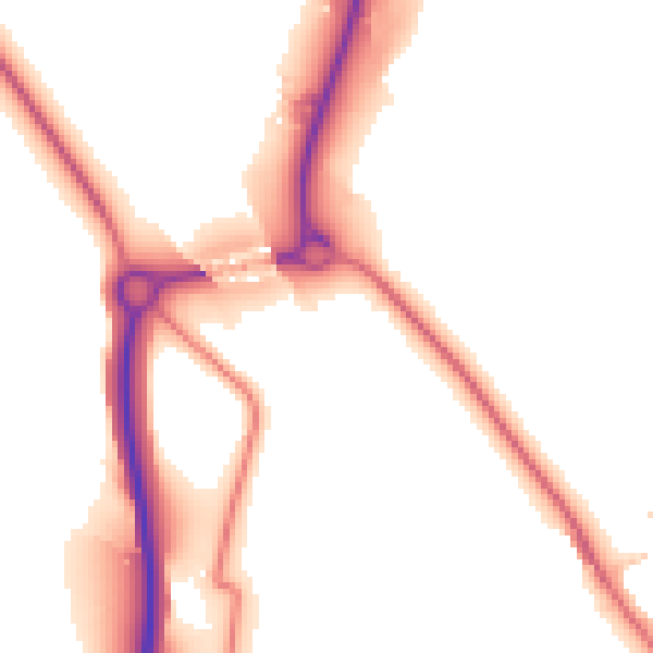 Daytime road noise heatmap for CA3 9QZ