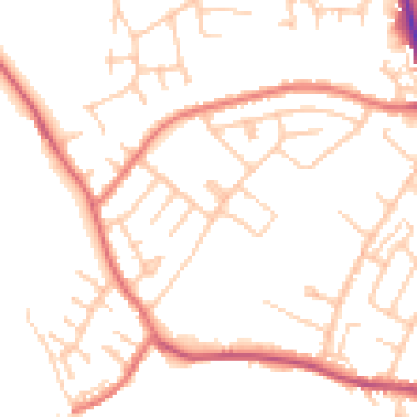 Daytime road noise heatmap for CA3 9RF