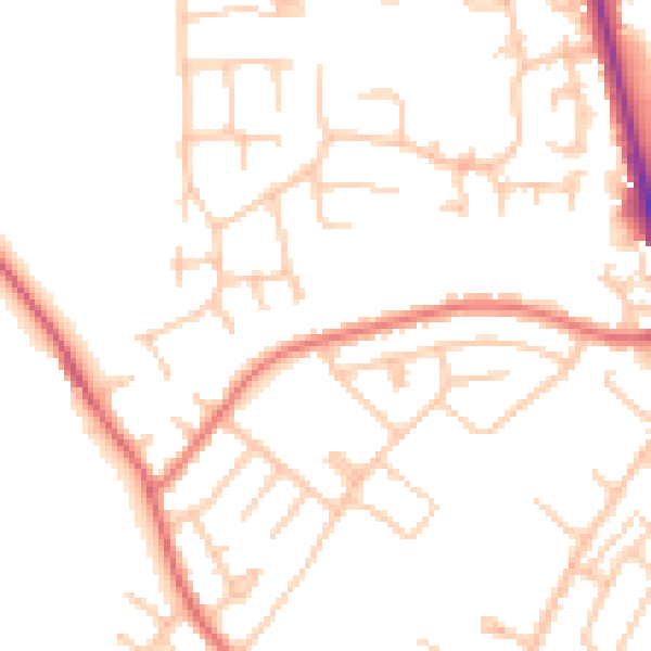 Daytime road noise heatmap for CA3 9SN