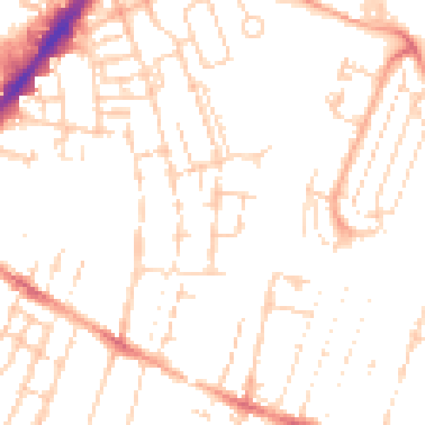 Daytime road noise heatmap for CB1 2PF