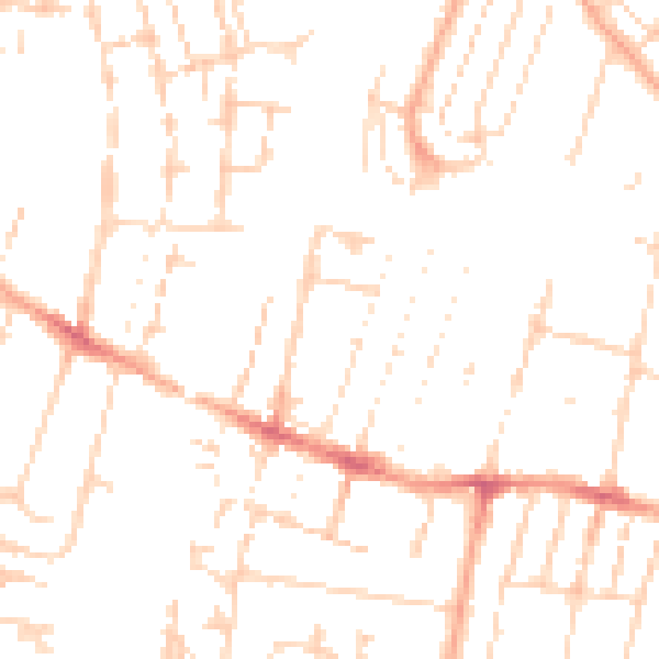 Daytime road noise heatmap for CB1 3AQ