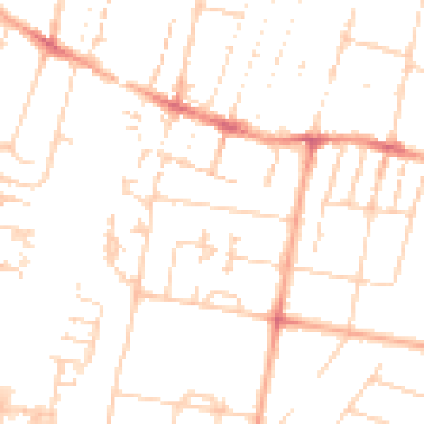 Daytime road noise heatmap for CB1 3QJ