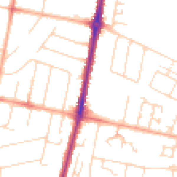 Daytime road noise heatmap for CB1 3RT