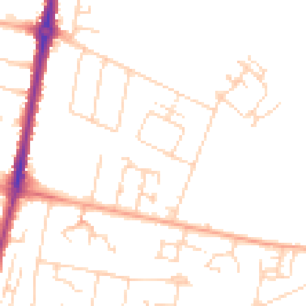 Daytime road noise heatmap for CB1 3TG