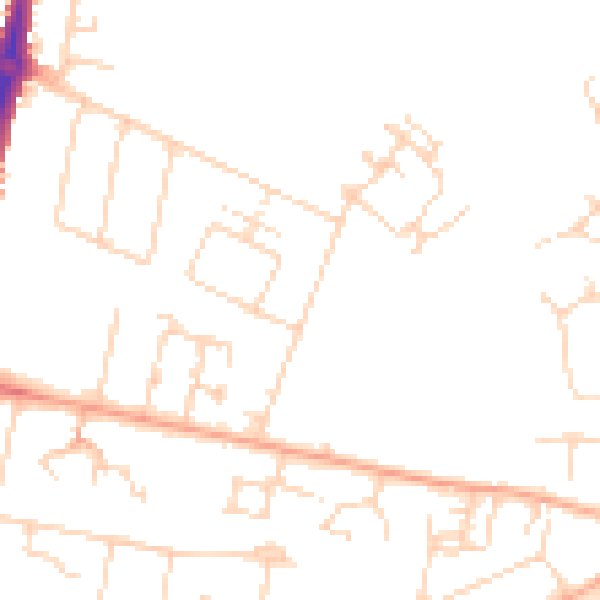 Daytime road noise heatmap for CB1 3TH