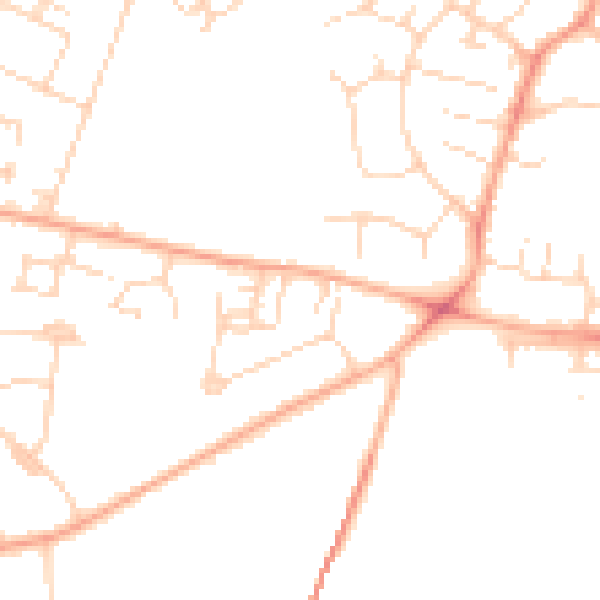 Daytime road noise heatmap for CB1 8HD