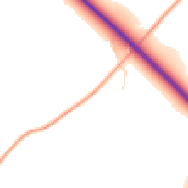 Daytime road noise heatmap for CB22 3AJ