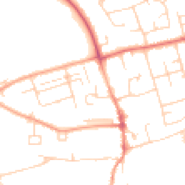 Daytime road noise heatmap for CB22 3BD