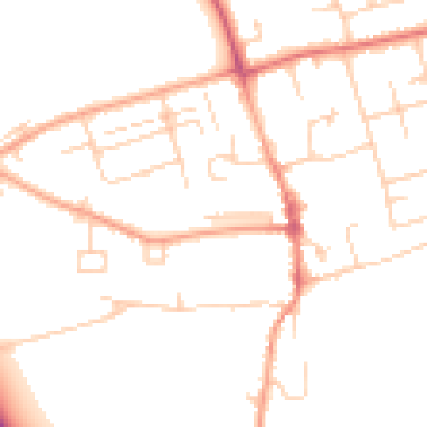 Daytime road noise heatmap for CB22 3JD