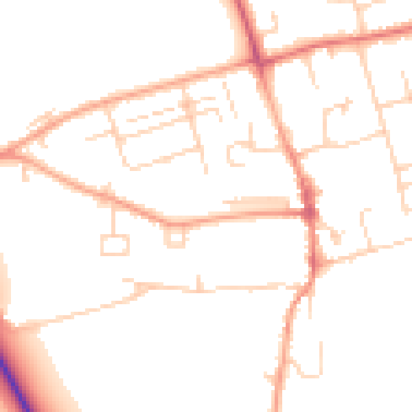 Daytime road noise heatmap for CB22 3JE