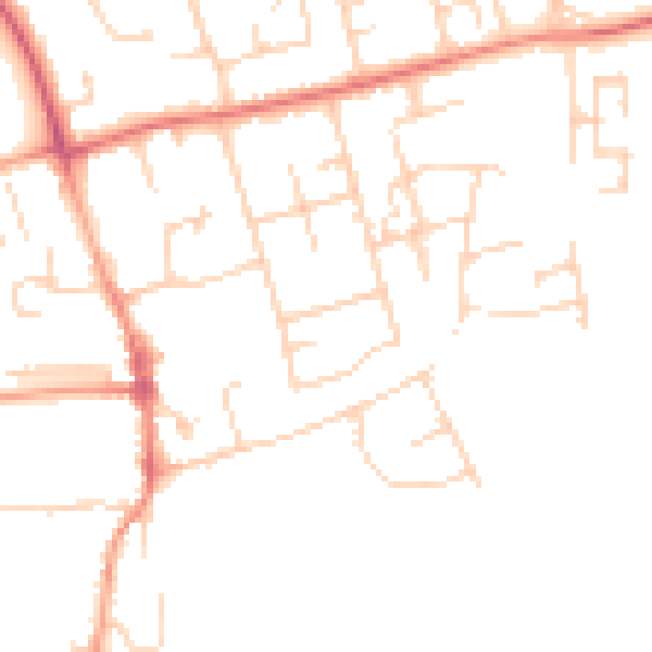 Daytime road noise heatmap for CB22 3JZ