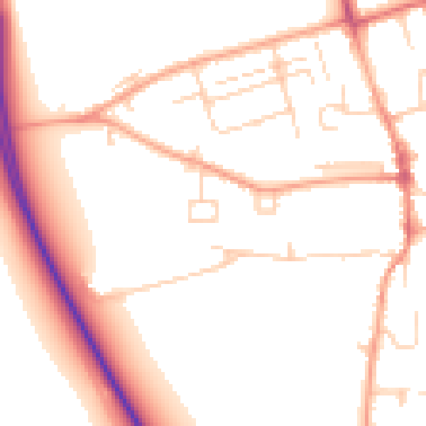 Daytime road noise heatmap for CB22 3LT