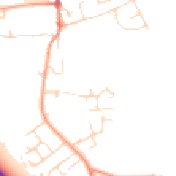 Daytime road noise heatmap for CB22 3UP