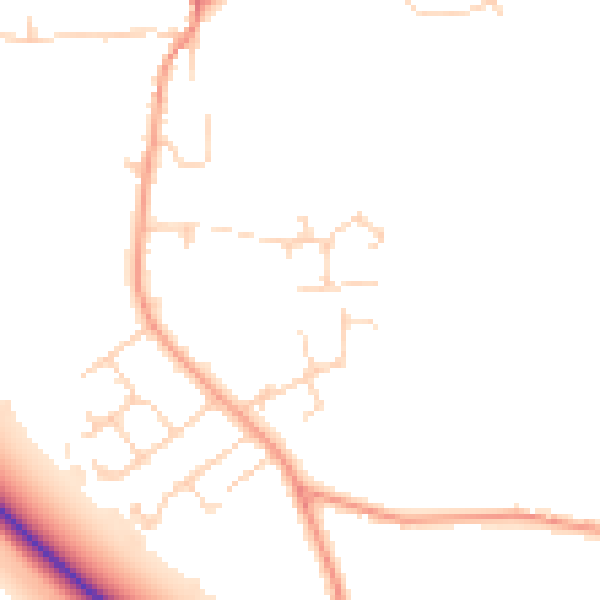 Daytime road noise heatmap for CB22 3UT
