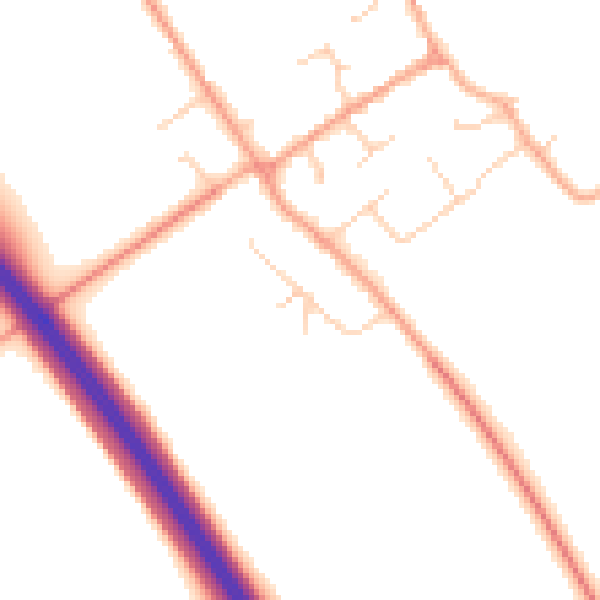 Daytime road noise heatmap for CB22 4RX