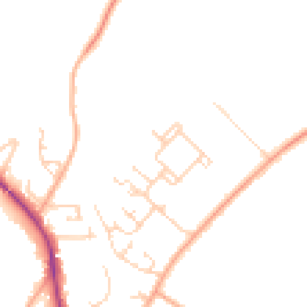 Daytime road noise heatmap for CB22 5AE