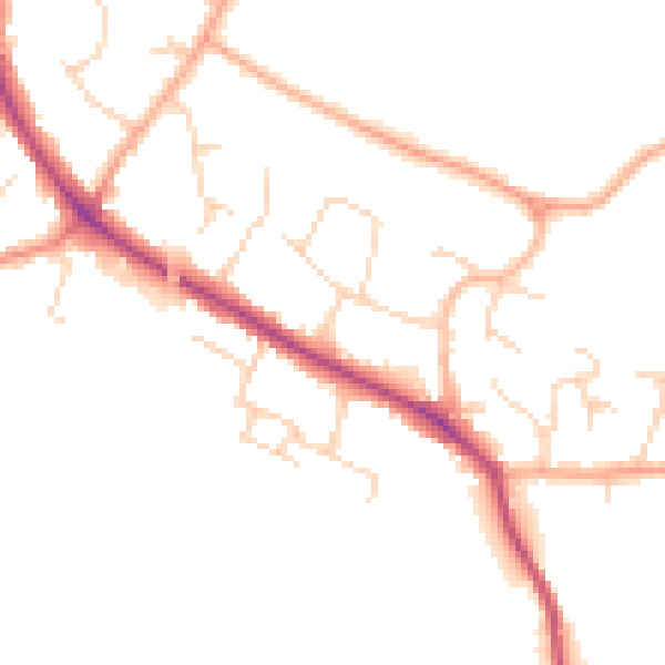 Daytime road noise heatmap for CB22 5DW
