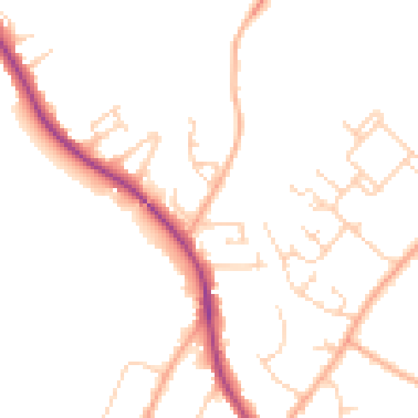 Daytime road noise heatmap for CB22 5LQ