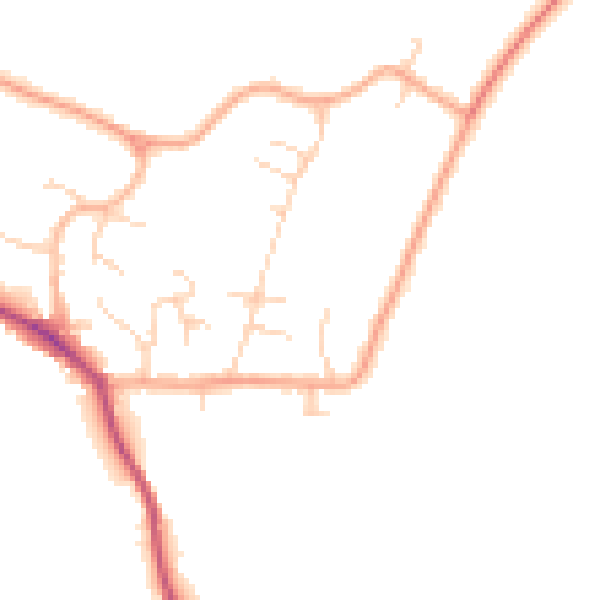 Daytime road noise heatmap for CB22 5SS