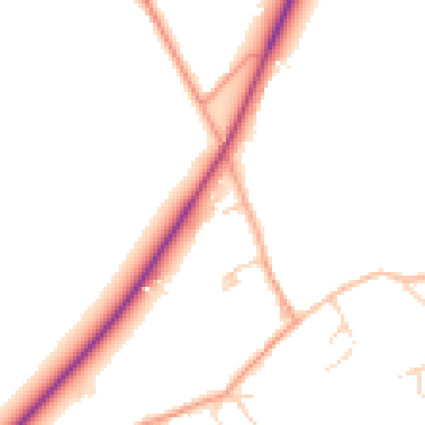 Daytime road noise heatmap for CB22 6SB