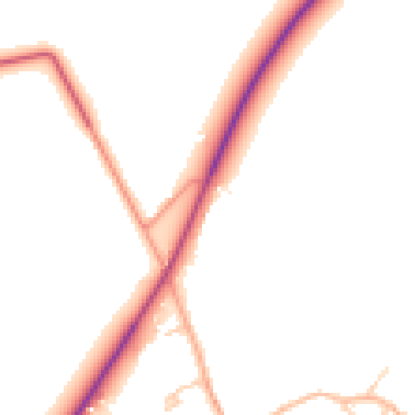 Daytime road noise heatmap for CB22 6SH