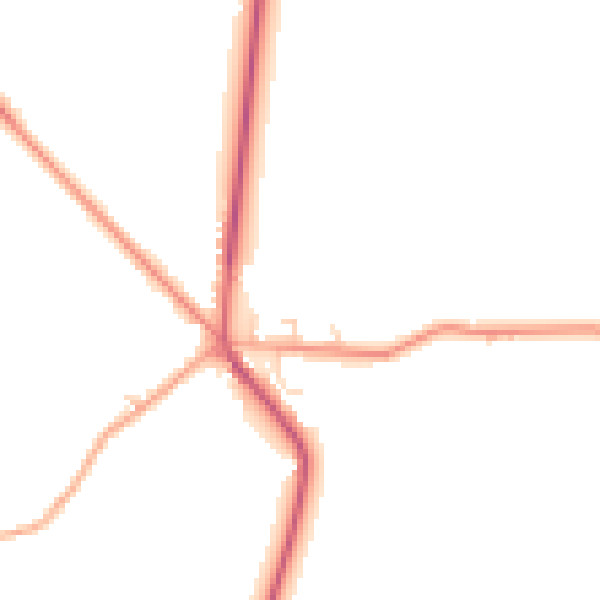 Daytime road noise heatmap for CB22 7PJ